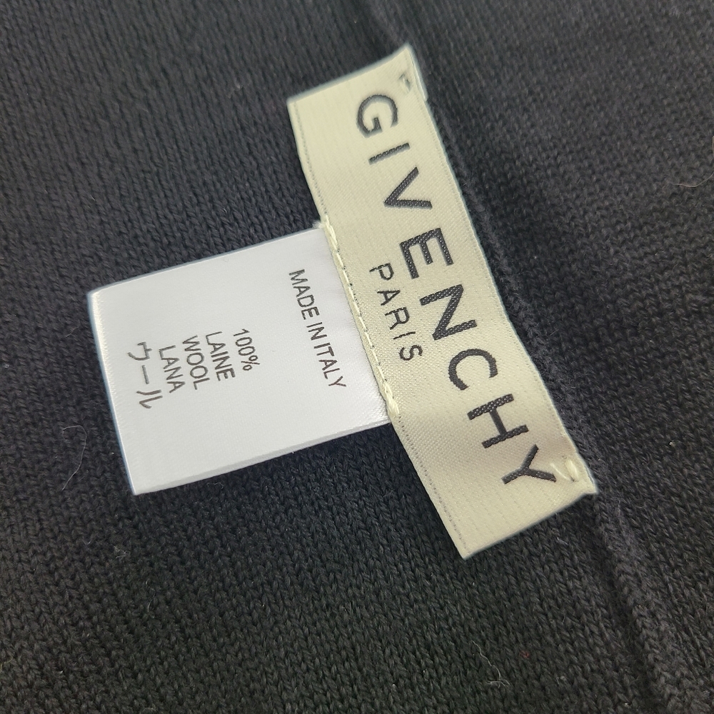 Givenchy Split Logo Wool Skull Cap Beanie Winter Hat Fold Cuff Made In Italy NWT - Picture 8 of 13